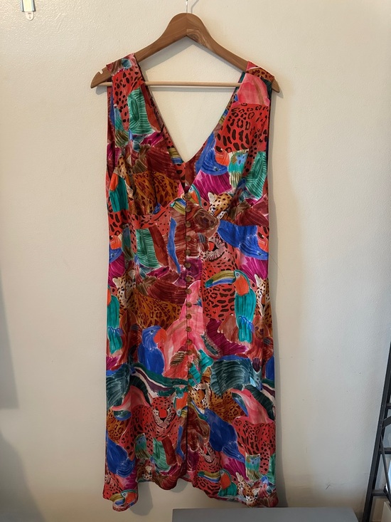 Farm Rio Multicolor V Neck Midi Dress - Size XL - Picture 2 of 12